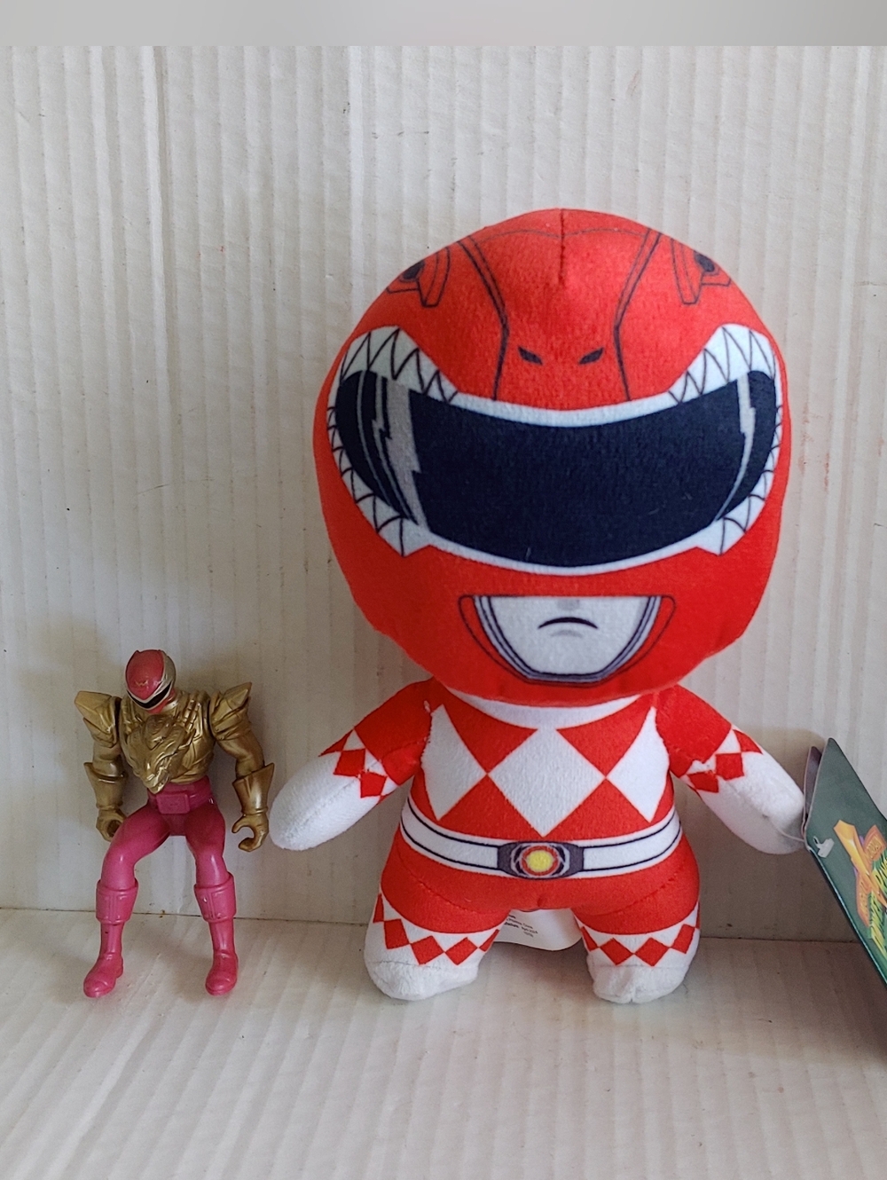 Mighty Morphin Red Power Ranger 8" Plush with Tag & Mystic Force 3.5" Toy Figure